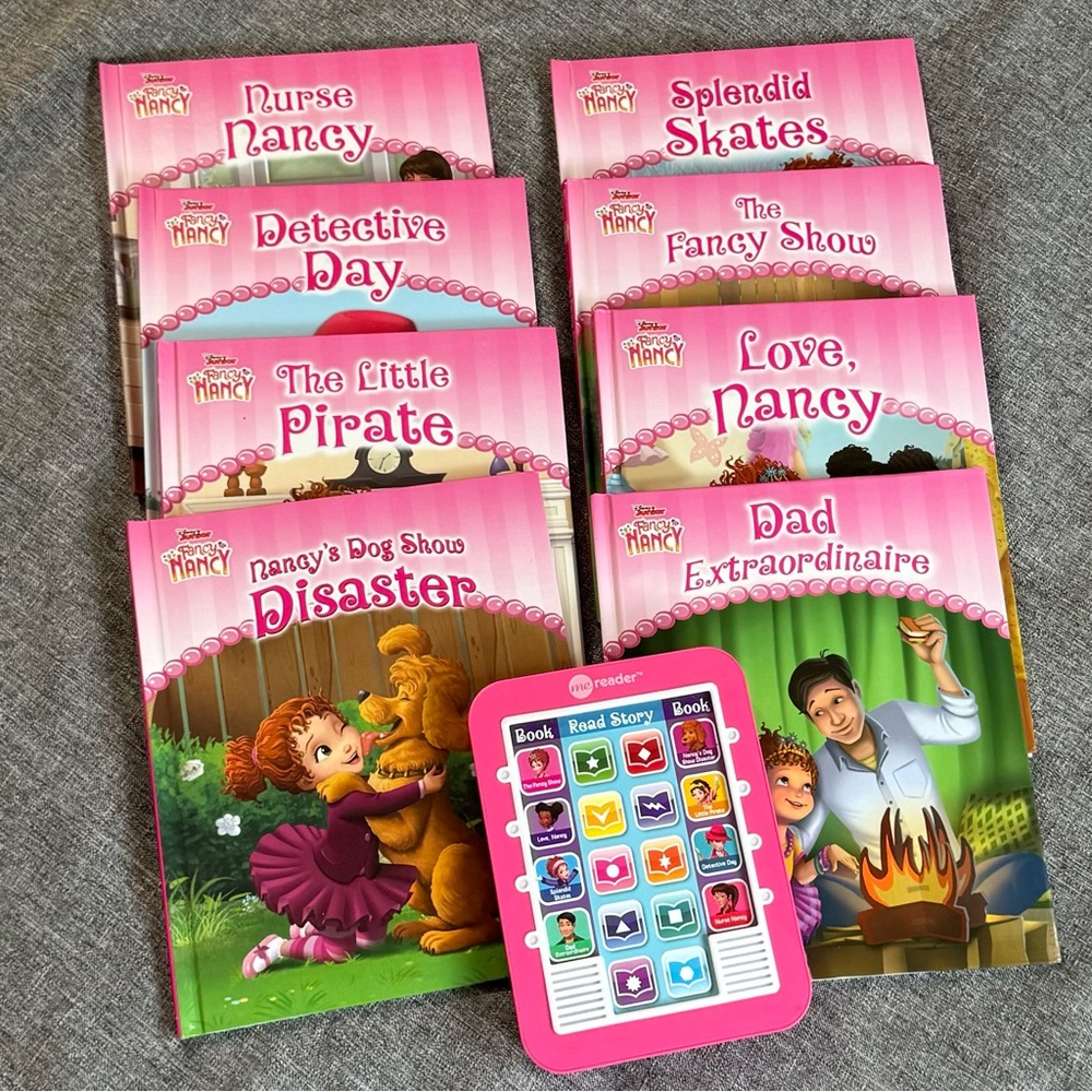 Fancy Nancy electronic reader and 8 book set EUC